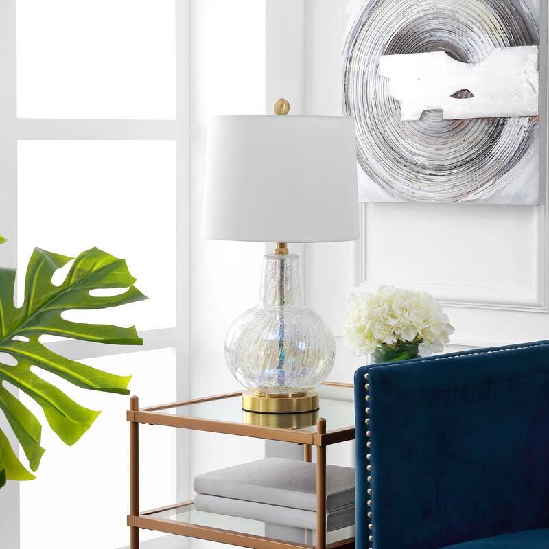 SAFAVIEH Lighting Atlas 24-inch Glass LED Table Lamp. - 12" W x 12" L x 24" H