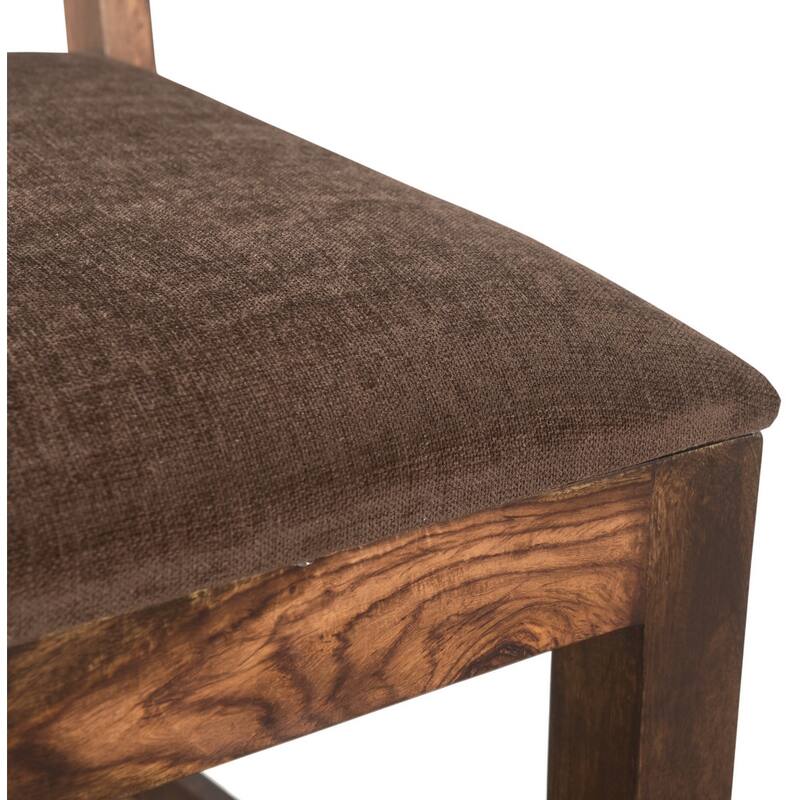 HomeRoots Set of Two Brown Upholstered Seat Ladder Back Dining Side Chairs - 18' X '39' X '18