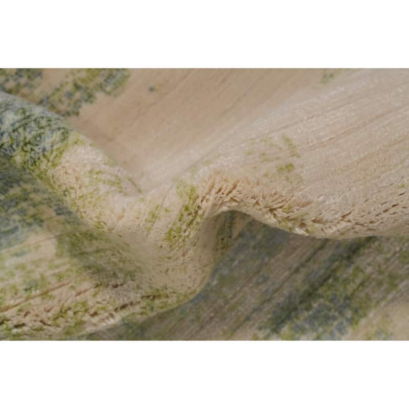 Hand Knotted Oriental Viscose Silk Carpet Modern Abstract Multi-Colored Abstract Area Rug - 6' 0'' X 4' 0''