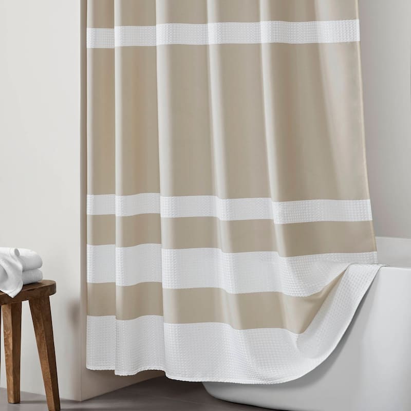 Madison Park Spa Waffle Shower Curtain with 3M Treatment