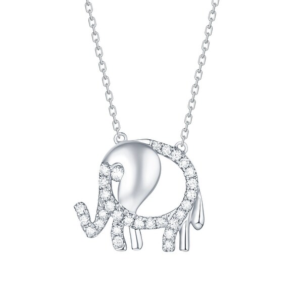 Smiling Rocks 0.24Ct G-H/VS1 Lab Grown Diamond Cute Elephant Necklace