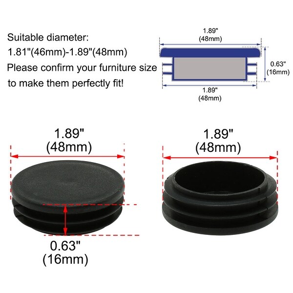 4pcs 1 1/2" 38mm Round Red Vinyl End Cap Screw Thread Protector Rubber Caps 