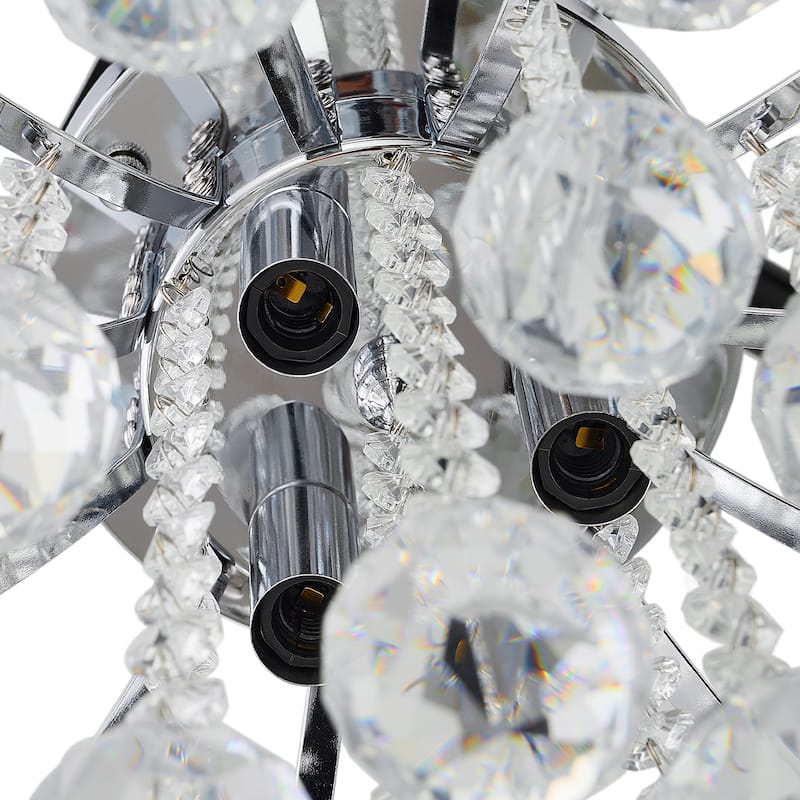 CO-Z 3-Light Crystal Raindrop Flush Mount Chandelier