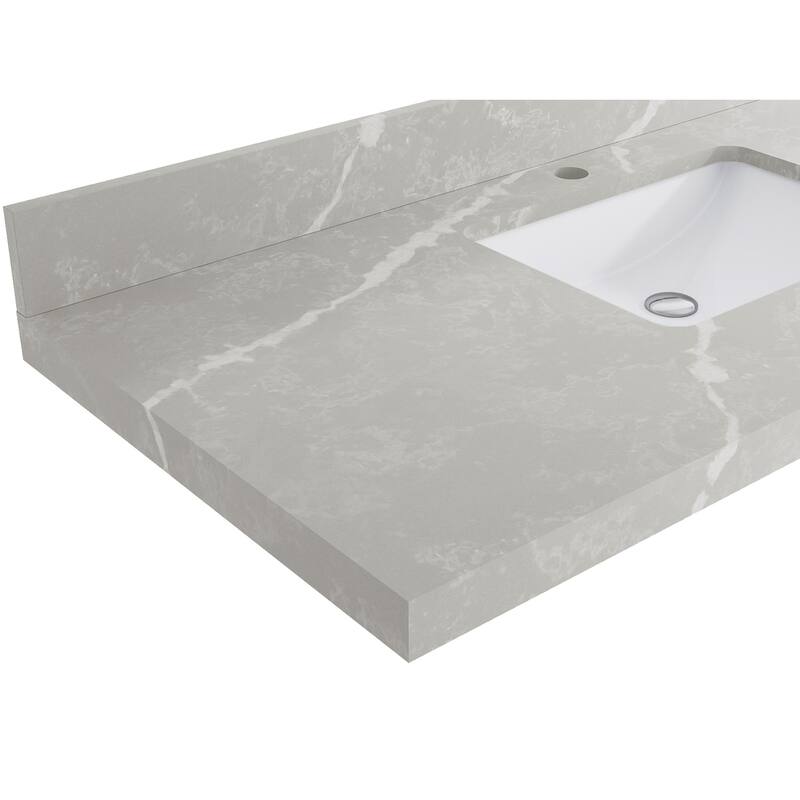 Willow Collections 24 x 22 Sonoma Teak Wood Single Bowl Sink Bathroom Vanity in Golden Teak with Countertop