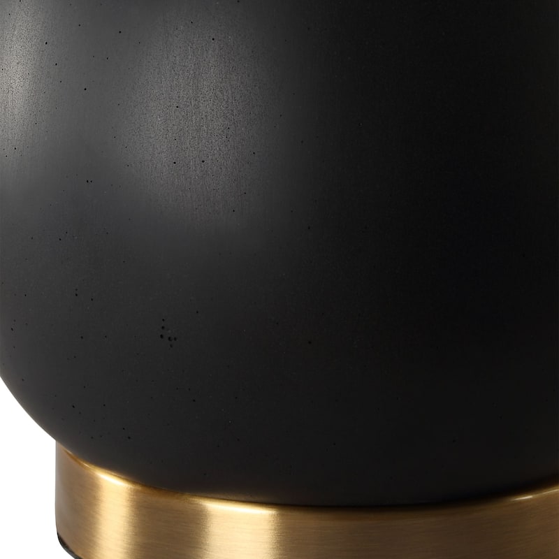 Tear Drop Table Lamp with Tapered Shade - 34.5" - Black and White