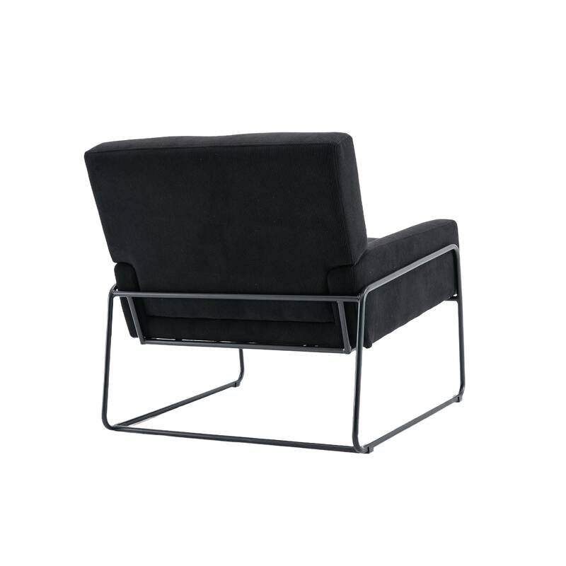 Modern Industrial Slant Armchair with Metal Frame,Premium High Density Soft Single chair for Living Room Bedroom