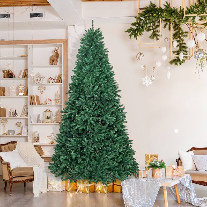 9 Feet Hinged Premium Artificial PVC Christmas Tree with Solid Metal Stand