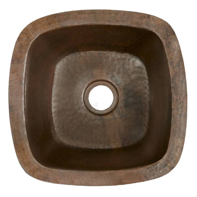 Rincon Hand Hammered Copper 13-inch Square Undermount Bar/ Prep Sink