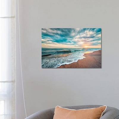 iCanvas "Sunset Beach" by Manjik Pictures Canvas Print