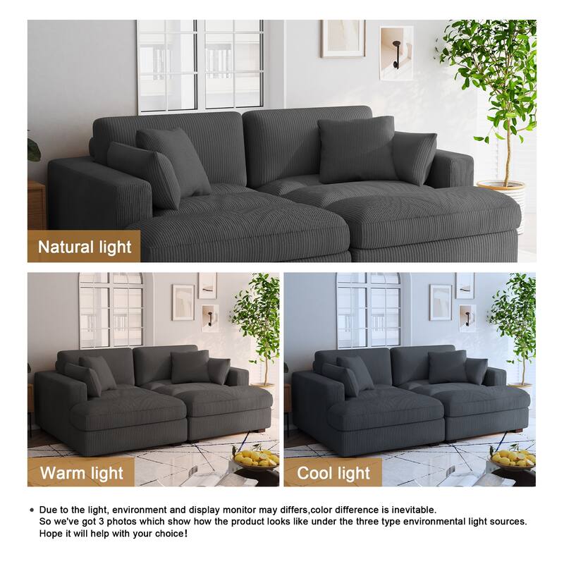 Navaeh Corduroy Modular Sectional Sofa Large Couch Sleeper Chaise
