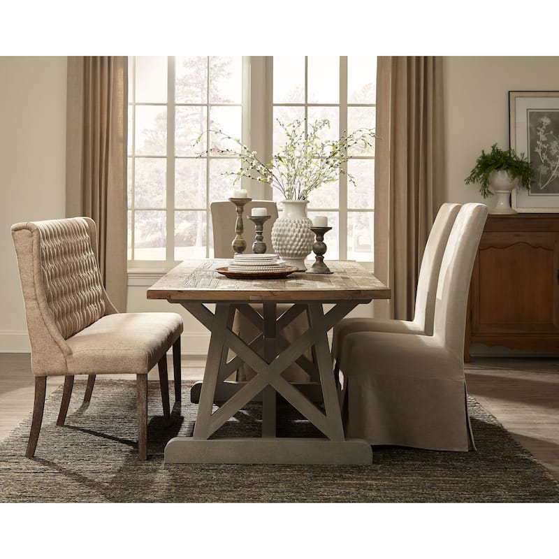 Furniture Classics Orleans Minimalist Linen Slip Covered Parsons Chair