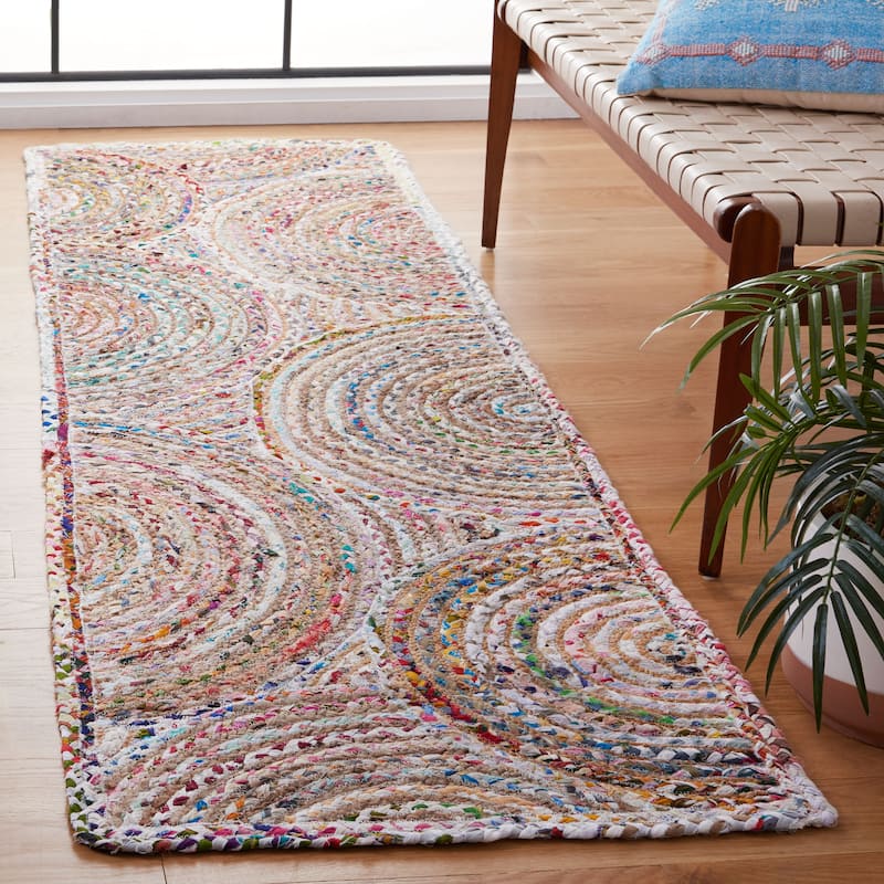 SAFAVIEH Handmade Cape Cod Mariam Coastal Jute Rug - 2'3" x 8' Runner - Beige/Multi
