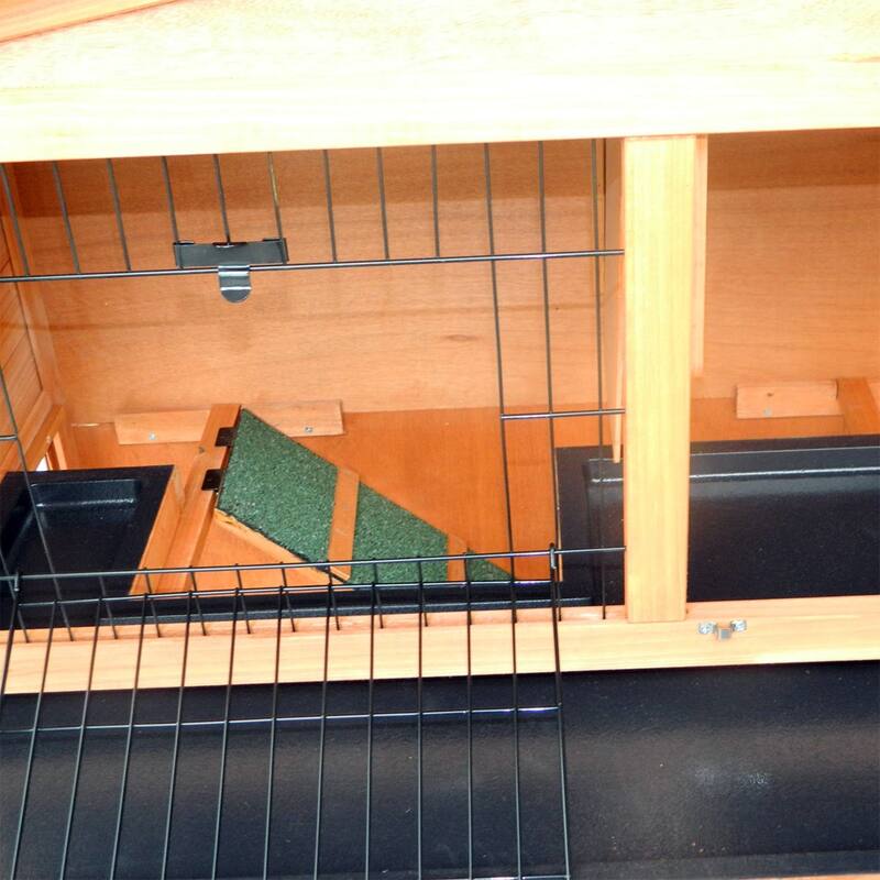 40" Triangle Roof Waterproof Wooden Rabbit Hutch A-Frame Pet Cage