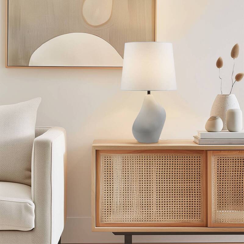 Asymmetrical Ceramic Table Lamp Grey See below