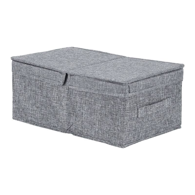 Fabric Storage Bin Cube with Lid and Handle for Shelves Closet, Collapsible Storage Basket for Organizing Clothes Books
