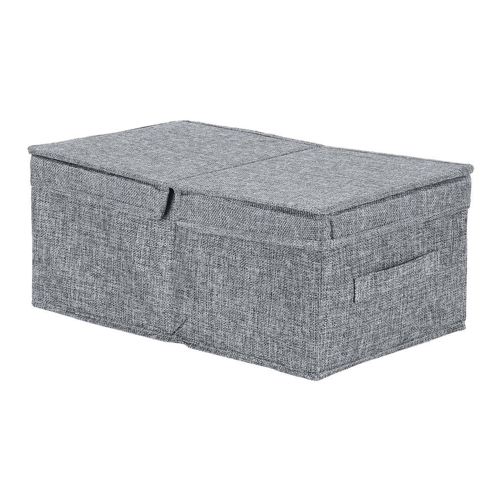 Fabric Storage Bin Cube with Lid and Handle for Shelves Closet, Collapsible Storage Basket for Organizing Clothes Books