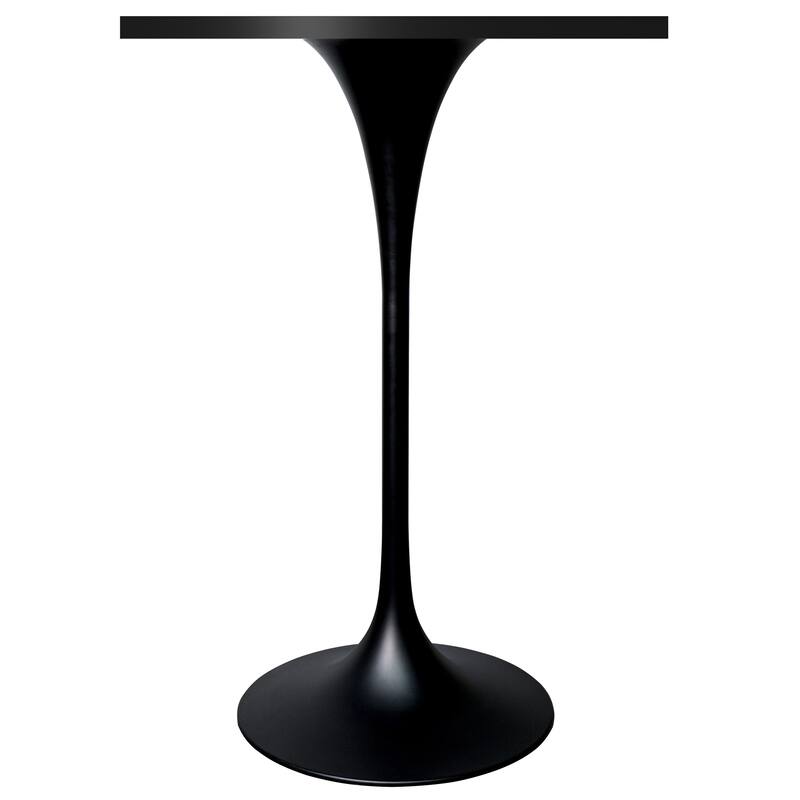 Verve 43 in. Tall Bar Height Dining Table Square MDF Wood Tabletop in White Stainless Steel Pedestal Base Accent Bar Table