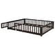 preview thumbnail 62 of 92, Modern Floor Platform Bed with Fence and Door
