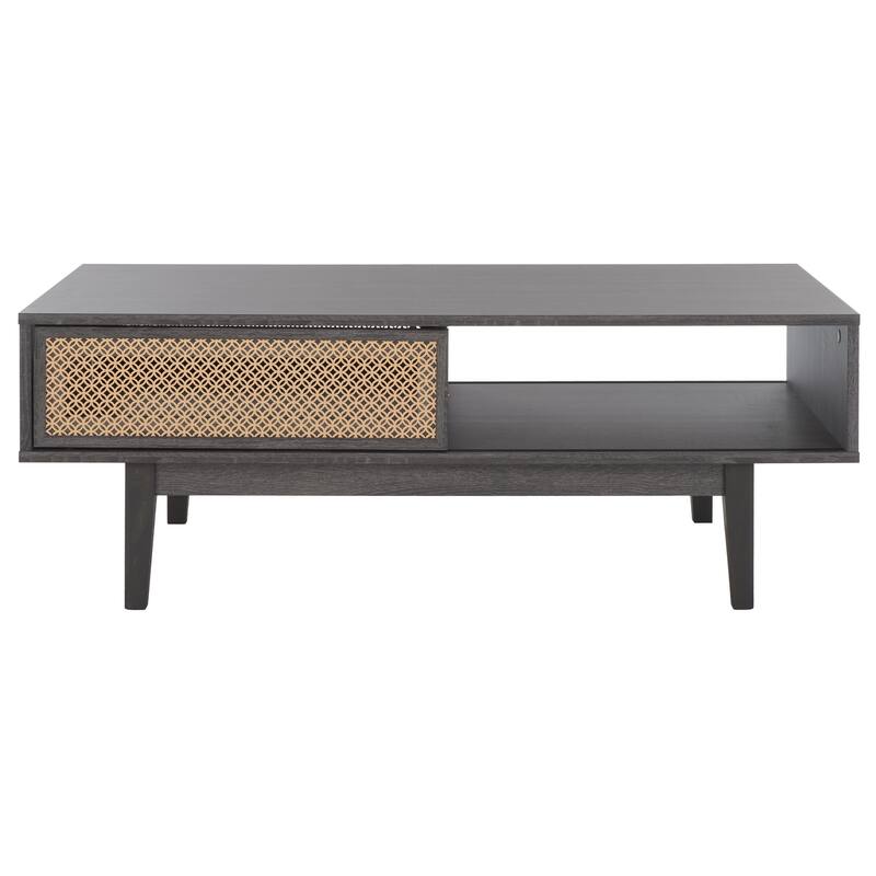 SAFAVIEH Zhuldyz 2 Door Coffee Table - 43" L x 22" D x 16" H - 43"Wx22"Dx16"H