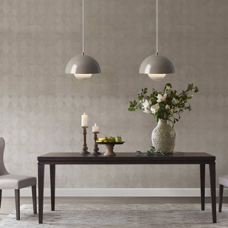 1-Light Danish Scandinavian Dome Pendant Light