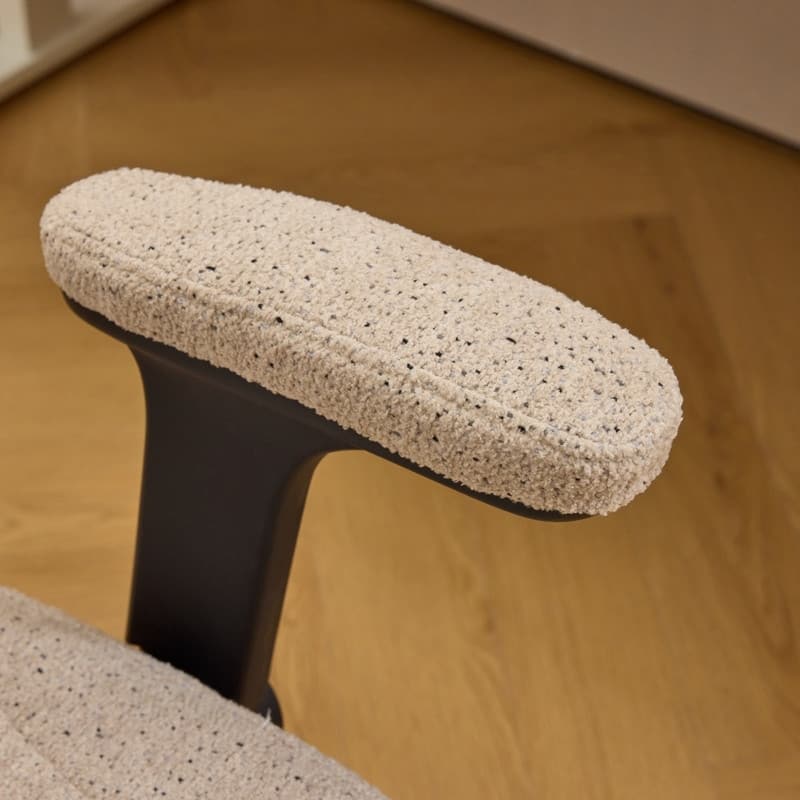 Speckled Chenille Swivel Chair With Flip-Up Arms For Cross-Legged