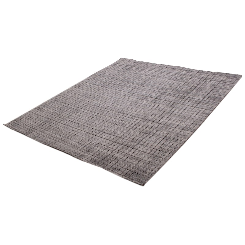 ECARPETGALLERY Hand Loomed Kashkuli Gabbeh Grey Silk Rug - 8'2 x 9'8