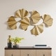 preview thumbnail 1 of 6, Madison Park Faye Gold Foil Metal Ginkgo Leaf Wall Decor
