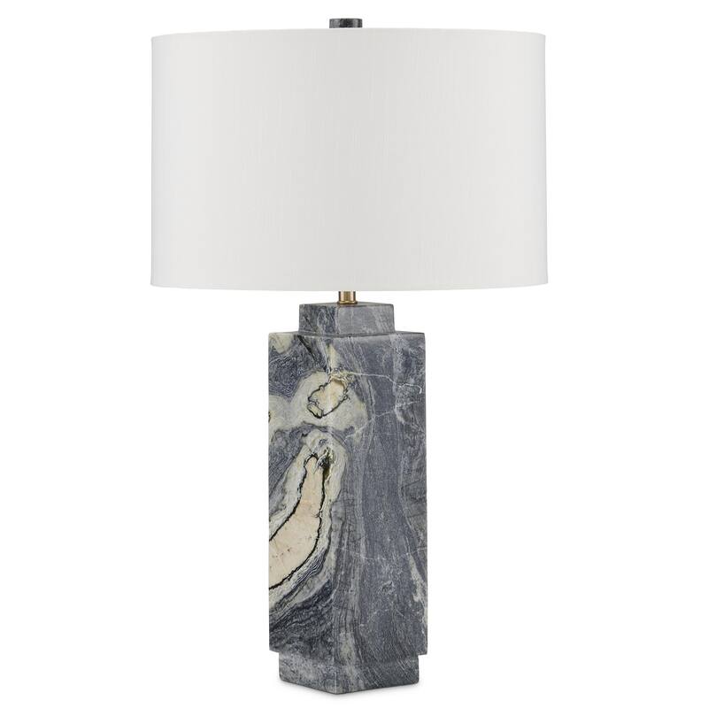 Currey & Company Ashlar Marble Table Lamp - 24"h x 14"dia