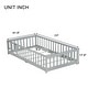 preview thumbnail 14 of 22, Rubber Wood Floor Bed with Fence and Door,Twin Size