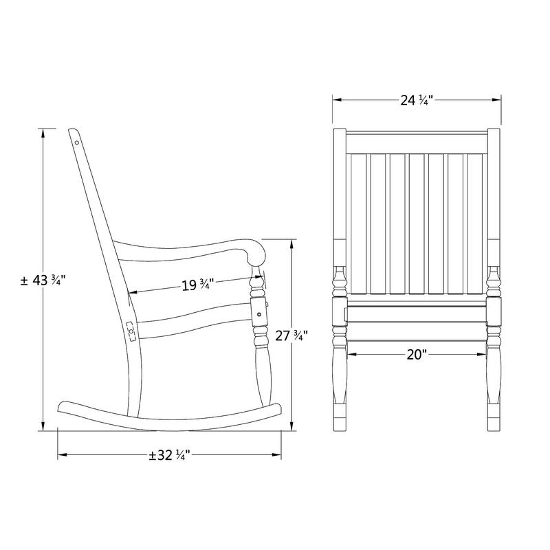 Cambridge Casual Lyon Mahogany Oversize Wood Outdoor Rocking Chair