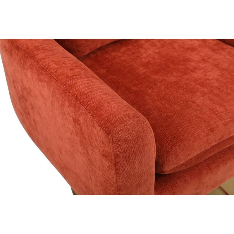 Mid-Century Linen Upholstered 360° Swivel Accent Chair: Classic Design.