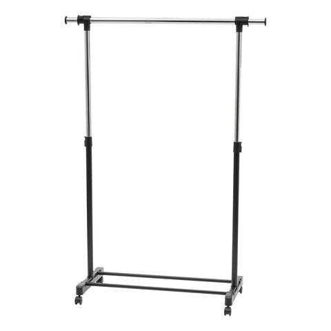 Adjustable and Extendable Single-Rod Clothes Garment Rack with Lockable ...