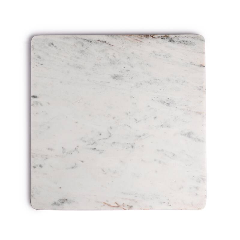X-Lg. Square Marble Platter 15" x 15" - White