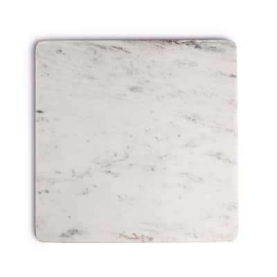 X-Lg. Square Marble Platter 15" x 15" - White