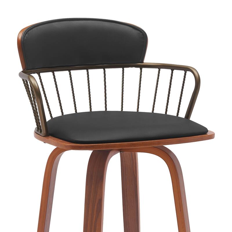 Willow Upholstered Wood Swivel Counter or Bar Stool