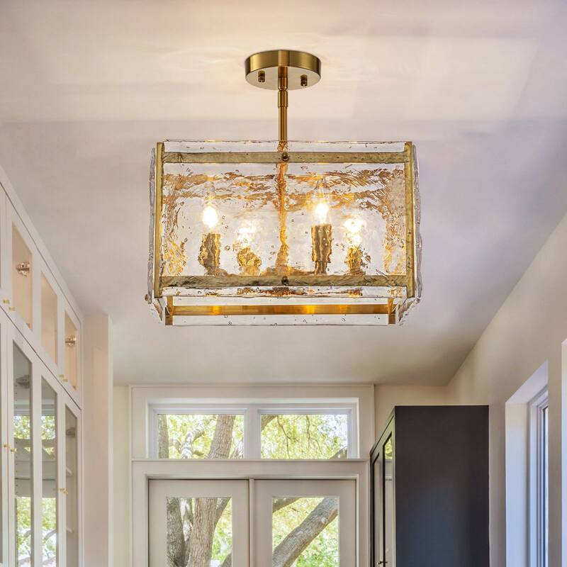 Modern Ripple Glass Chandelier for Kitchen Island