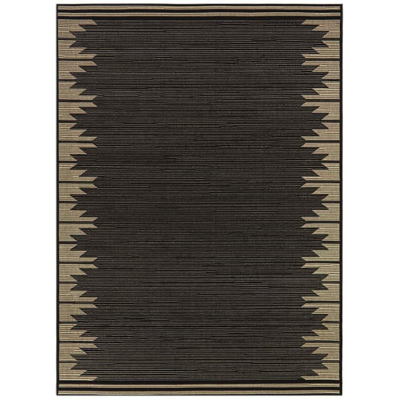 Merieme Art Deco Border Modern Indoor/ Outdoor Area Rug