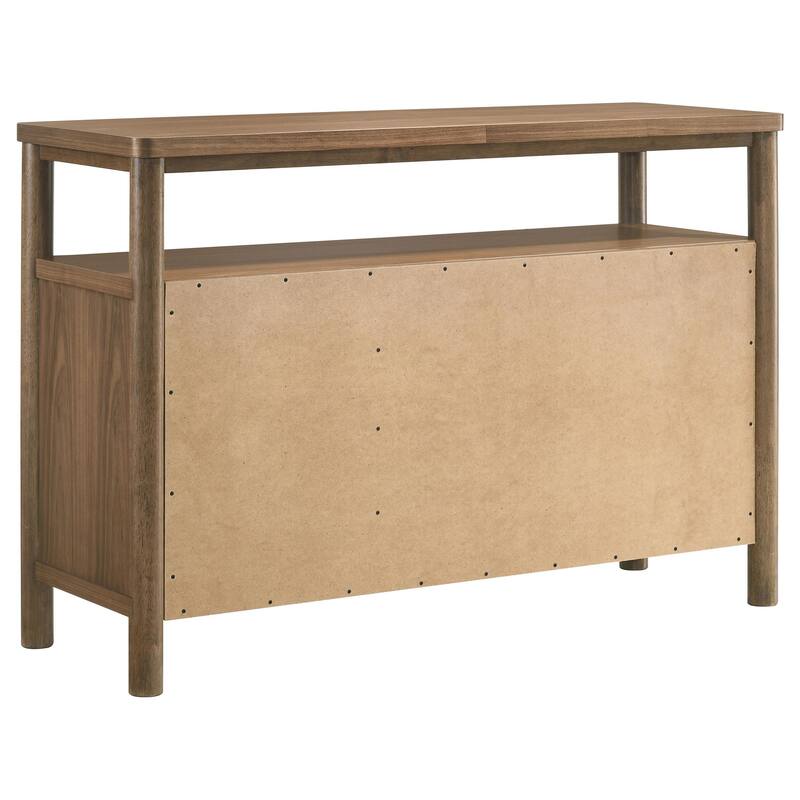 Billie Sideboard Buffet Cabinet, 3 Doors 1 Shelf, Brown Wood, 52 Inch