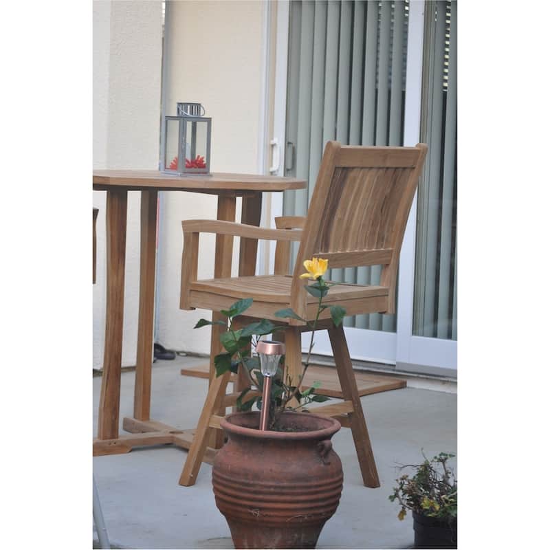 Rialto Teak Bar Stool with Swivel-Base