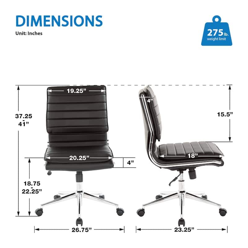 Armless Mid Back Professional Managers