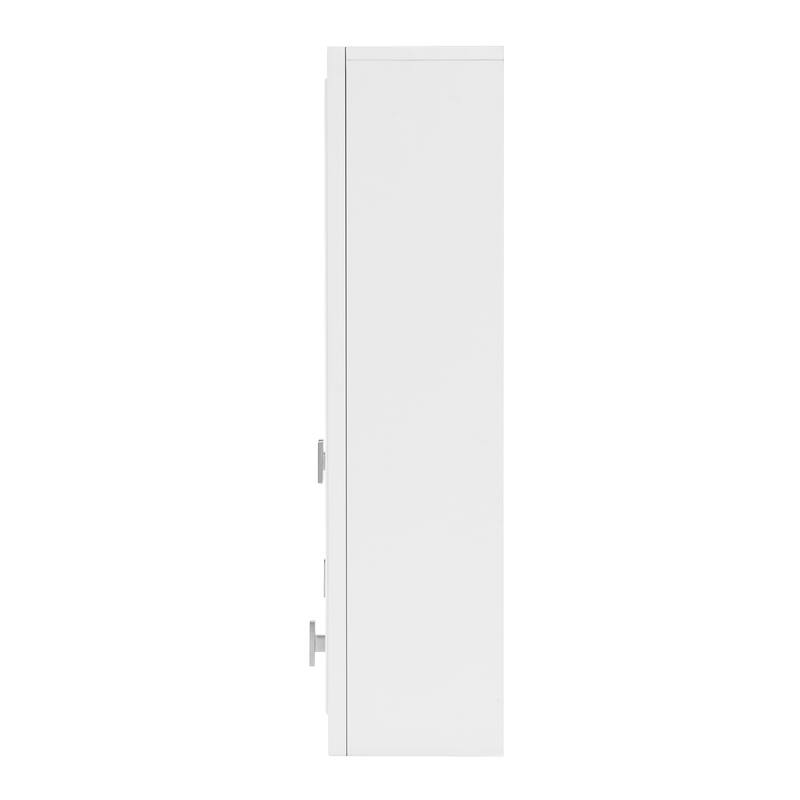 Roomfitters Wall Mounted Medicine Cabinet with 5 Adjustable Shelves, Modern Mirror Storage with Open Shelving, White