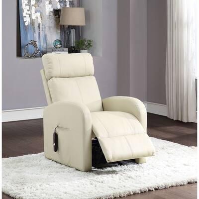 PU leather Power Lift Recliner in Beige