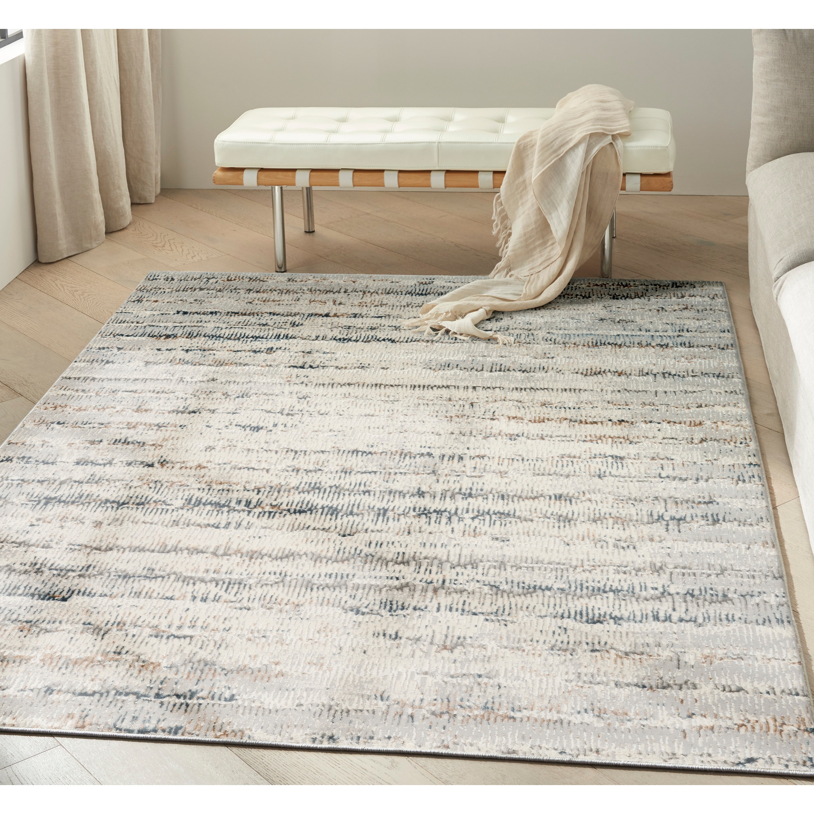 Calvin Klein CK073 Compass Indoor only Ivory Abstract Area Rug
