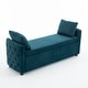 preview thumbnail 23 of 48, Storage Bench for Bedroom, 60" End of Bed Bench for King Size Bed Modern Upholstered Long Bench with Tufted Arm