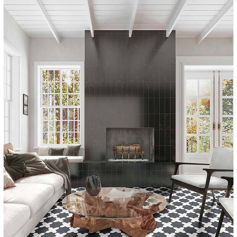 Apollo tile 5" x 5" Siena Matte White Ceramic Tile (5.37 sq ft/case) - 27 Pack