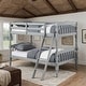 preview thumbnail 1 of 6, Convertible Twin/Twin Bunk Bed with 6+6 Slat System & Guardrail Grey