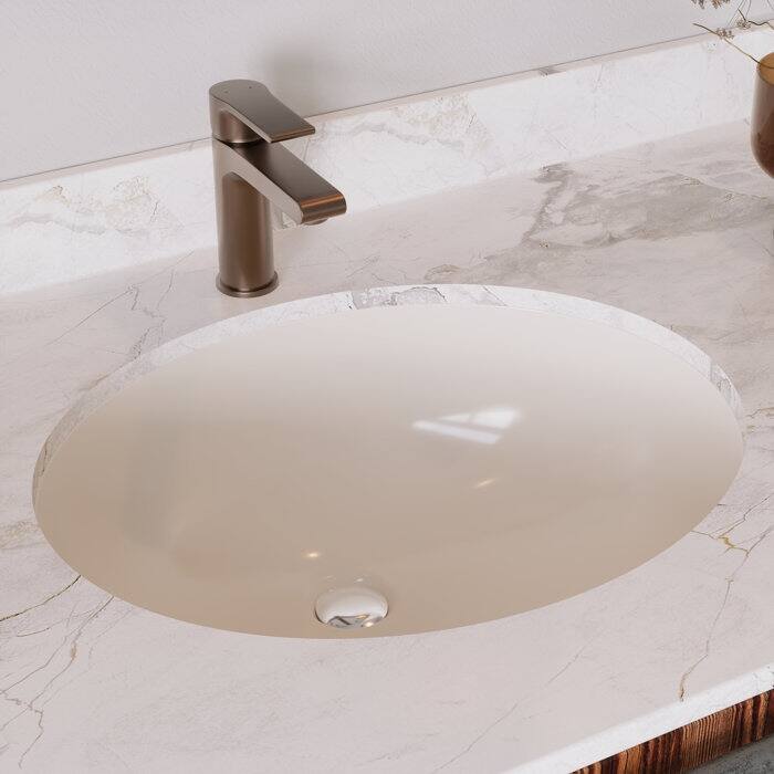 DeerValley Symmetry 18" Oval Vitreous China Undermount Bathroom Sink