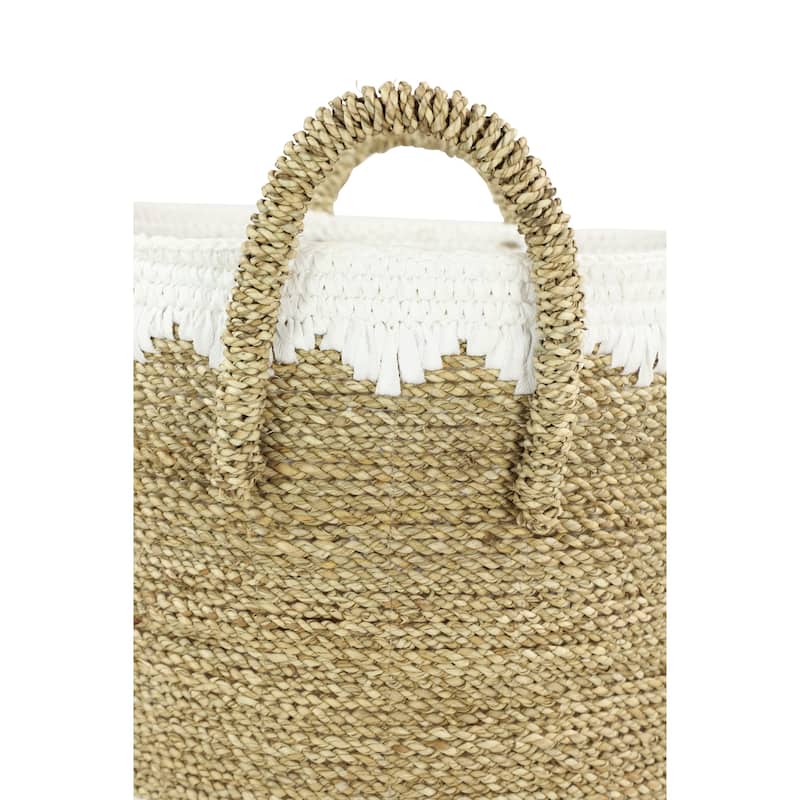 Brown Dried Plant Material Coastal Storage Basket (Set of 3) - S/3 17", 16", 14"W