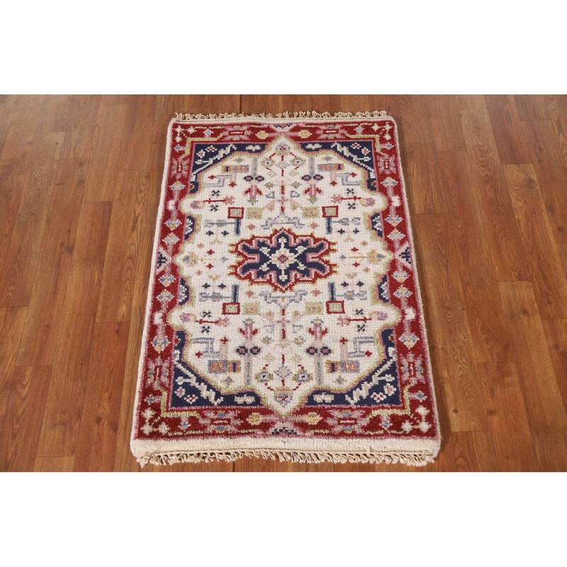 Geometric Kazak Rug Hand-Knotted Wool Carpet - 2'0"x 3'0"