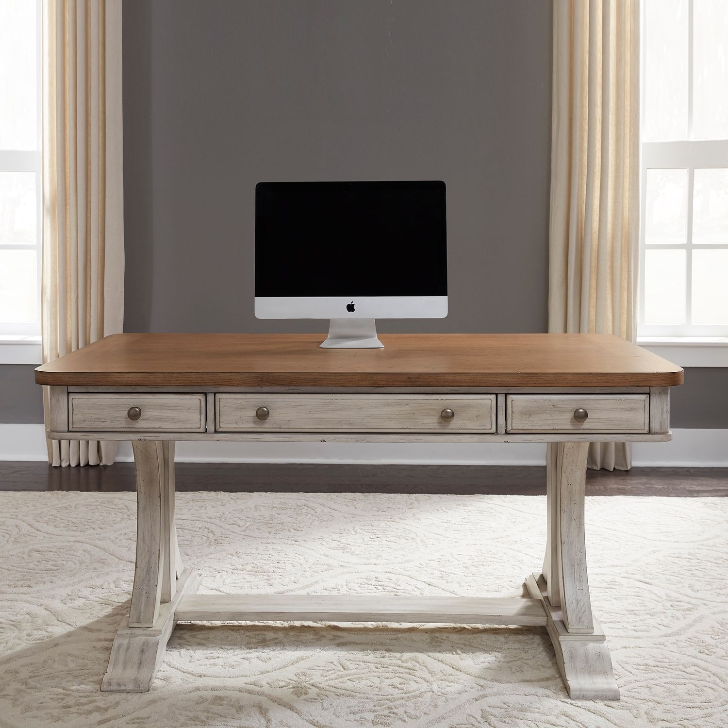 Liberty Furniture Farmhouse Reimagined Writing Desk with 3 Storage Drawers